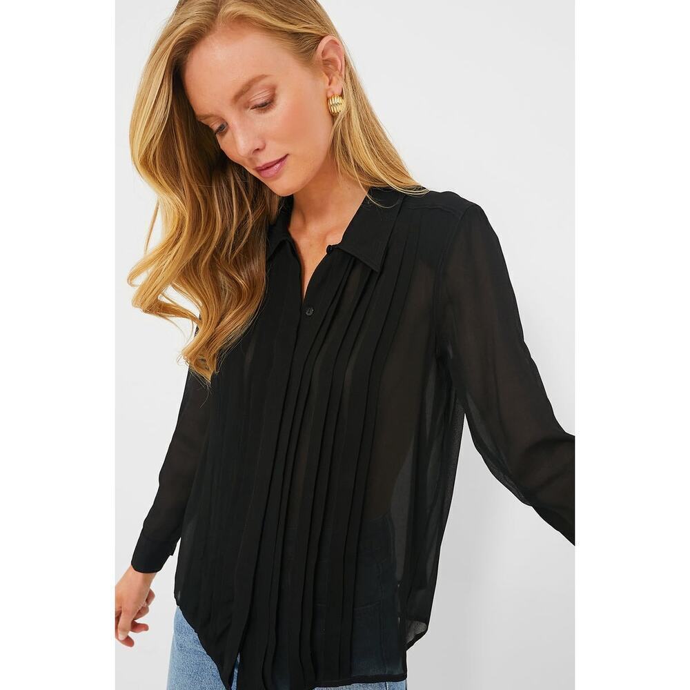 TUCKERNUCK Black Natalia Blouse Size XS NWT Retail $188 Tuckernuck